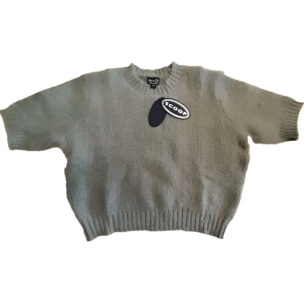 Scoop Women’s Size XL (16/18) Cropped Olive Green Pullover Sweater